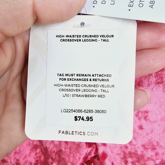 Fabletics High-Waisted Crushed Velour Crossover Leggings NWT Large Tall - Picture 10 of 15